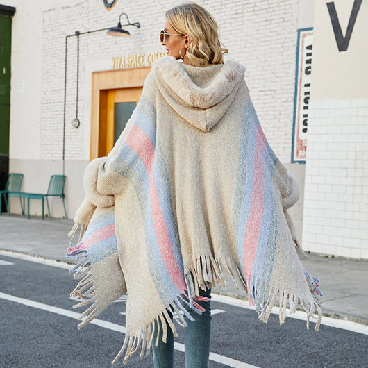 Capa con Capucha Rayada para Otoño e Invierno - Image 9