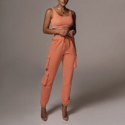 Conjunto Dos Piezas Mujer: Chaleco Umbilical y Pantalón Ajustable - Image 10
