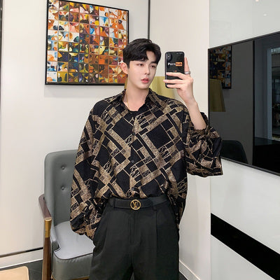 Camisa Manga Larga Dorada 3D para Hombre - Diseño Moderno y Elegante - Image 9
