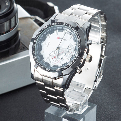 Reloj de Cuarzo con Pulsera de Acero, Gemelos y Bolígrafo Ejecutivo - Image 16