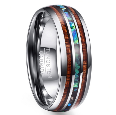 Anillo de Bodas Hawaiano Koa Wood Pulido 8MM para Hombre - Image 5