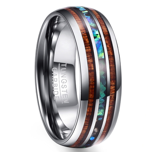 Anillo de Bodas Hawaiano Koa Wood Pulido 8MM para Hombre - Image 5