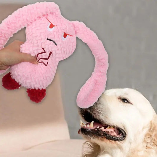 Juguete de Dentición para Perros Conejo Chirriante Peluche Masticable Portátil - Image 6