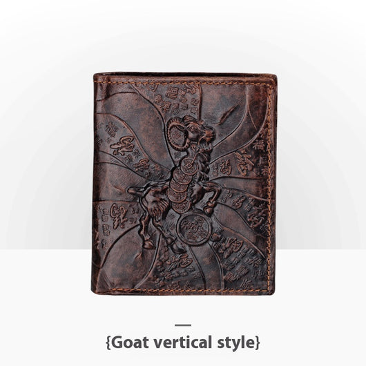 Cartera de Cuero Artesanal Grabada Retro para Hombre - Image 40