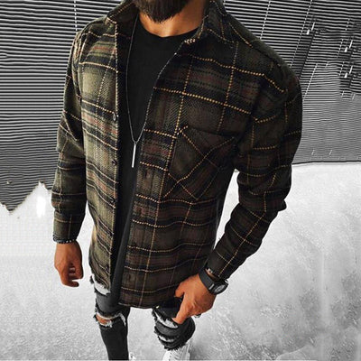 Camisa de Cuadros con Estampado a Juego de Colores para Hombre - Image 14
