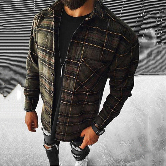 Camisa de Cuadros con Estampado a Juego de Colores para Hombre - Image 14