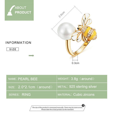Anillo Dorado con Abeja Engarzada - Image 7