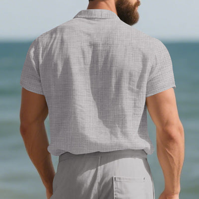 Camisa Suelta de Solapa Lisa para Hombre - Estilo Casual Festivo - Image 28