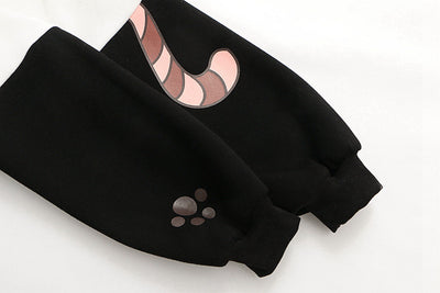 Sudadera Universitaria Gato Cartoon con Capucha y Forro de Terciopelo - Image 21