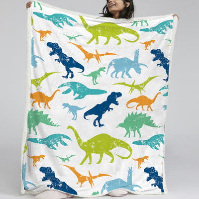 Manta de Lana de Cordero Dinosaurio - Suave, Cálida y Versátil - Image 2