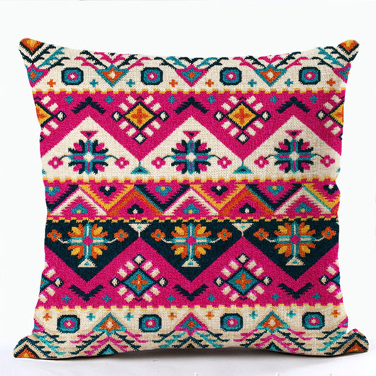 Funda de Almohada Bohemia con Estampado Étnico - Image 30