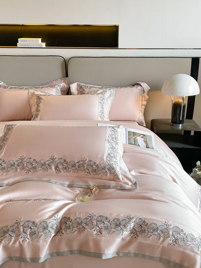 Juego de Cama 4 Piezas Algodón Pima 120 Hilos con Bordado Elegante - Image 30