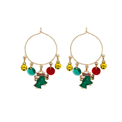 Aretes Navideños Muñeco de Nieve con Cascabel y Letras del Alfabeto - Image 6