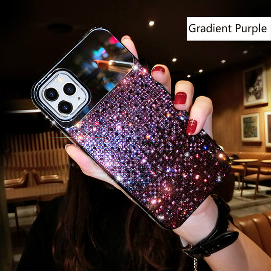 Funda Espejo para Teléfono con Diseño Punk Degradado y Cristales Brillantes - Image 5