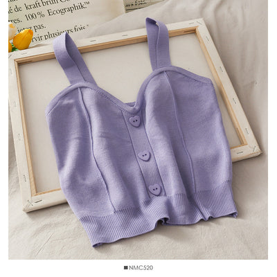 Chaleco Tejido Corto Botones Amor Sweet Wind para Mujer - Image 6