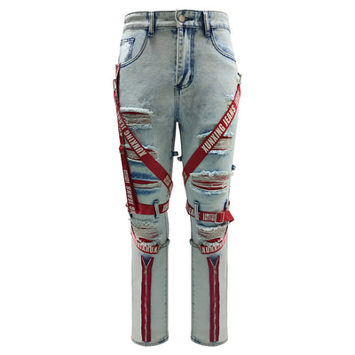 Jeans Slim Fit Azul Marino con Cierre y Rotos Modernos - Image 6