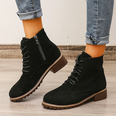 Botas Martin con Tacón Grueso y Cremallera Lateral - Estilo Inglés para Mujer - Image 9