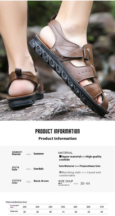 Sandalias de Cuero para Hombre con Suela Suave Antideslizante - Image 8