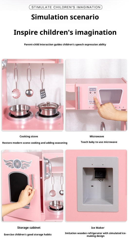 Cocina de Juguete Infantil de Madera con Accesorios Realistas - Image 10
