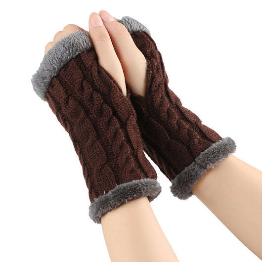 Guantes de Invierno Tejidos sin Dedos - Lana Térmica Gruesa para Mujer - Image 7