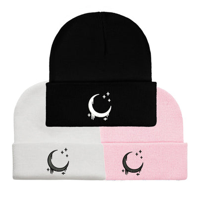 Gorro de Lana Tejido con Diseño de Luna y Estrellas para Otoño Invierno - Image 29