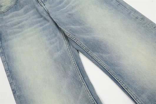 Jeans Skinny Ajustados con Patrón de Rayo Estilo Calle Americana para Hombre - Image 12