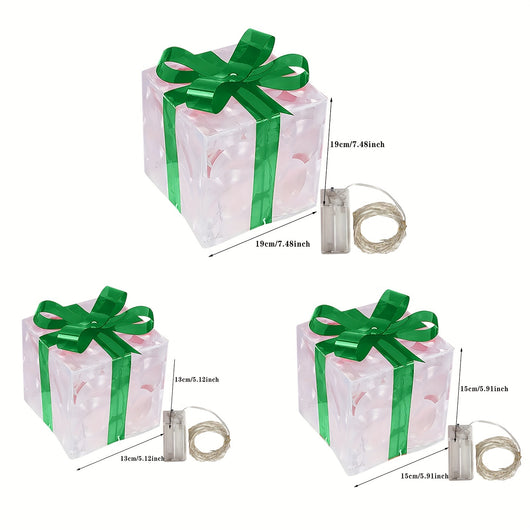 Caja de Regalo Navideña Plegable 3 Piezas con Luces LED - Image 11