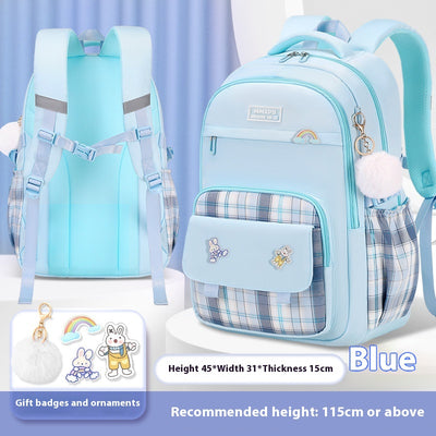 Mochila Escolar a Cuadros para Niñas de Primaria - Image 9