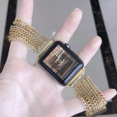 Reloj de Aleación con Cadenas Múltiples y Borlas