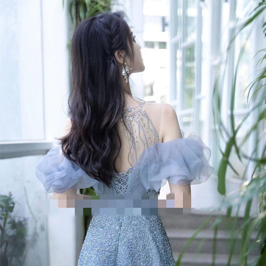 Vestido de Gasa Ligera con Cuentas para Eventos y Banquetes - Image 3