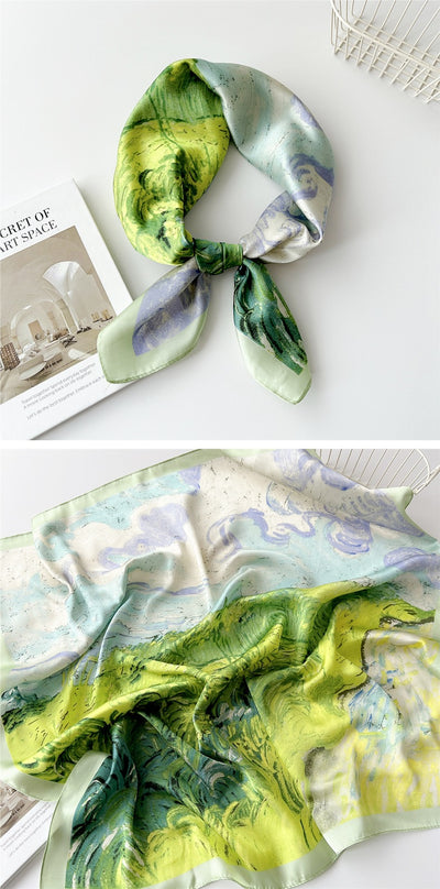 Pañuelo de Seda Cuadrado 70cm - Versátil para Primavera y Otoño - Image 42