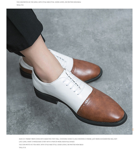 Zapatos de Cuero Ejecutivos Bicolor para Hombre - Image 23