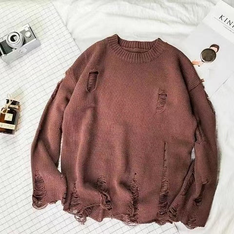 Chaqueta de Pareja Coreana con Detalles Rotos - Image 9