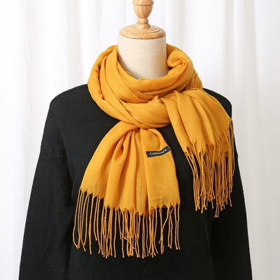 Bufanda Chal de Cachemira Otoño Invierno - Diseño Minimalista con Flecos - Image 23