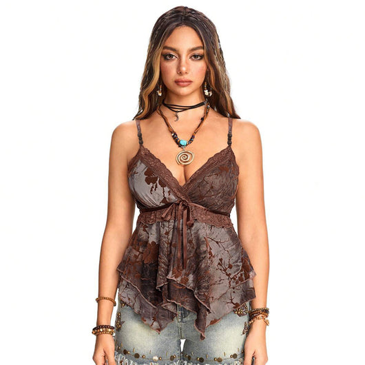 Vestido Retro Cuello V Cintura Marcada Diseño Asimétrico - Image 20
