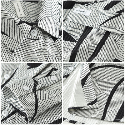 Camisa Estampada de Manga Larga Tendencia Japonesa para Hombre - Image 4