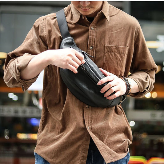 Bolsa Bandolera para Celular en Cuero Curtido Natural