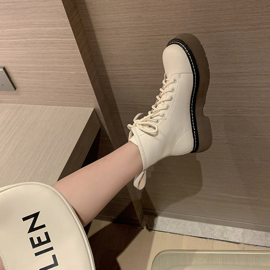 Botas Martin de Caña Alta para Mujer con Patrón Lichee en Cuero Vacuno - Image 6