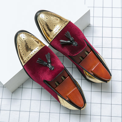Zapatos de Cuero Puntiagos Dorados para Hombre - Estilo Coreano Británico - Image 20