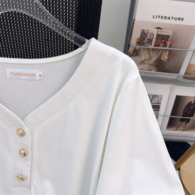 Blusa Talla Grande Escote V Suelta Efecto Adelgazante - Image 19