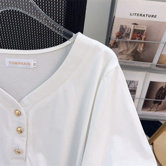 Blusa Talla Grande Escote V Suelta Efecto Adelgazante - Image 19