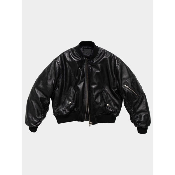 Chaqueta de Cuero PU Negra Acolchada - Abrigo Cálido y Elegante para Otoño