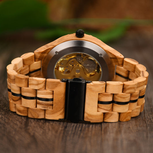 Reloj Mecánico Automático de Madera - Image 2