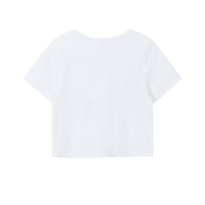 Camiseta Gris Ajustada de Manga Corta para Mujer - Image 6