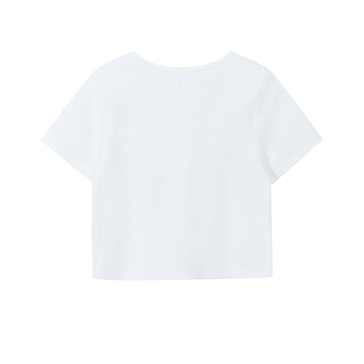 Camiseta Gris Ajustada de Manga Corta para Mujer - Image 6