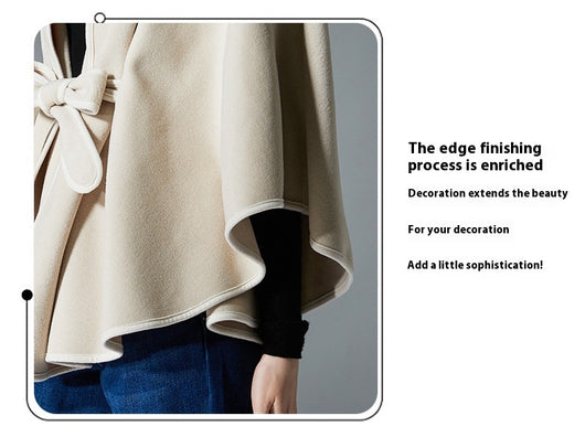 Poncho Capa Hoodie Reversible de Lana Premium Doble Faz - Image 15