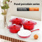 Juego de 4 Piezas de Cocotte de Hierro Fundido Esmaltado Blanco Interior