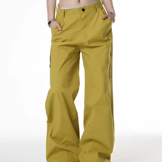 Pantalones Tácticos Anchos Estilo Retro Amarillo Jengibre con Tecnología Soft Shell - Image 3