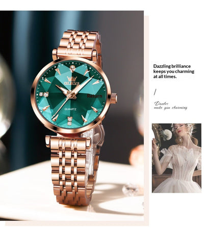 Reloj de Cuarzo para Mujer Diseño Geométrico Rombo - Image 14