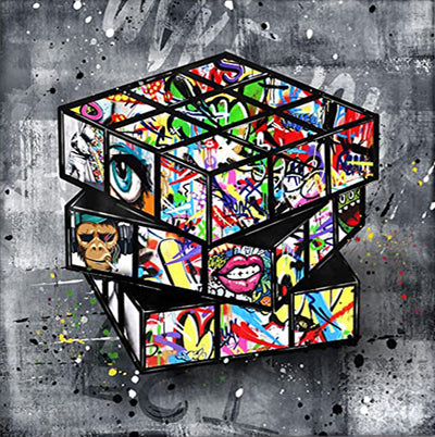 Cuadro de Lona Cubo Rubik Banksy - Arte Urbano Moderno - Image 6
